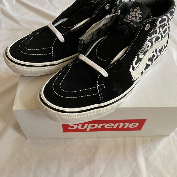 SUPREME VANS MONOGRAM S LOGO SKATE GROSSO MID - Picture 10 of 16